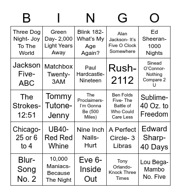 Total-Quiz.com Presents Radio Bingo: Count On It Bingo Card