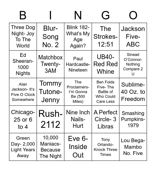 Total-Quiz.com Presents Radio Bingo: Count On It Bingo Card