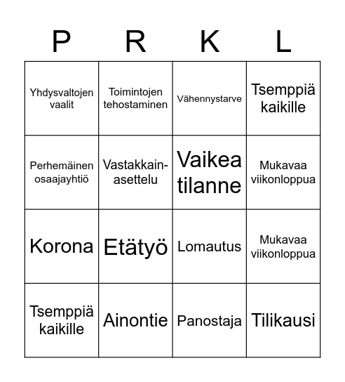 Strategiainfo Bingo Card