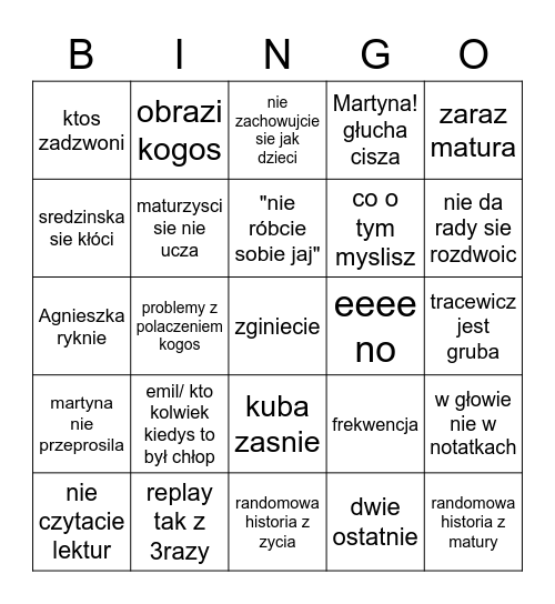 bingo kesicka Bingo Card