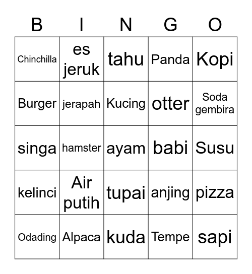JAESON Bingo Card