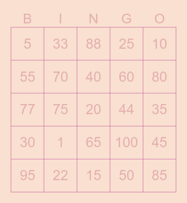 Jenn’s Bingo Card