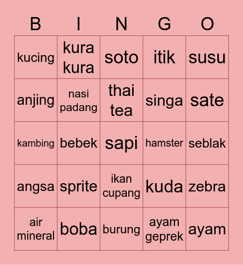 lilly’ bingo! Bingo Card