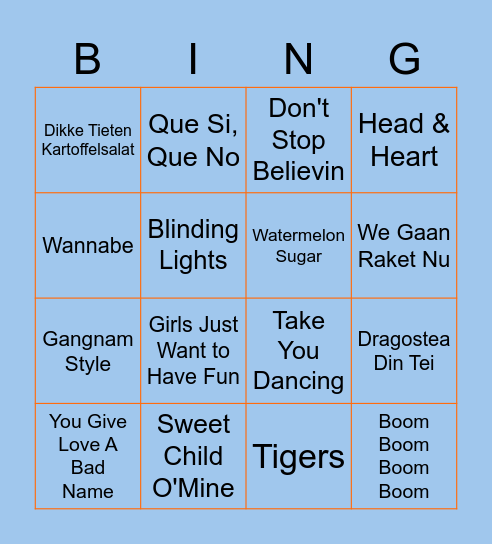 KWEEKERS VRIJMIBINGO (1) Bingo Card