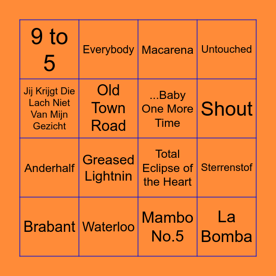 KWEEKERS VRIJMIBINGO (2) Bingo Card
