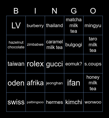 bingo with anka cantik Bingo Card