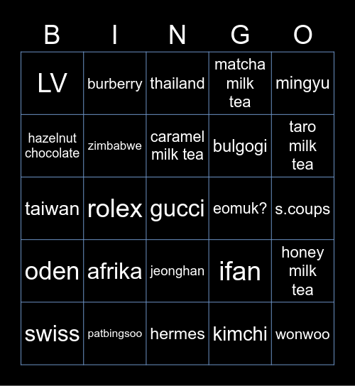 bingo with anka cantik Bingo Card