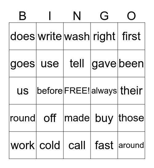 Bingo Set 2 Bingo Card