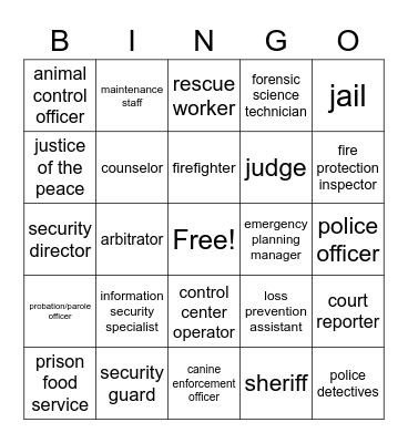 Career Pathways Bingo Card