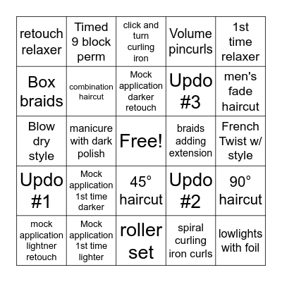 Task Play List 11/9/20 Bingo Card
