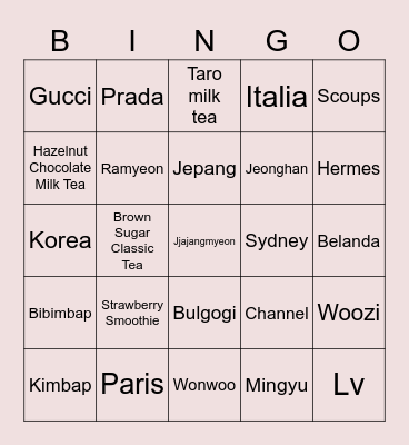 Seoyeon! Bingo Card