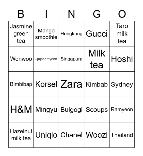 MGCHAEWON00 Bingo Card