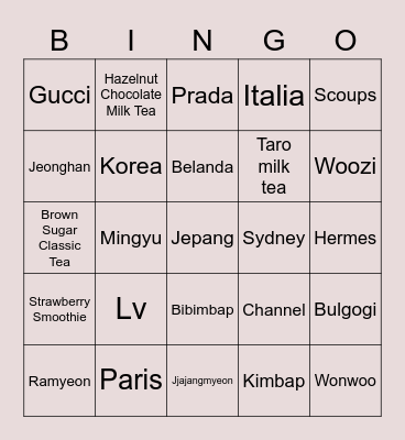 Seoyeon! Bingo Card