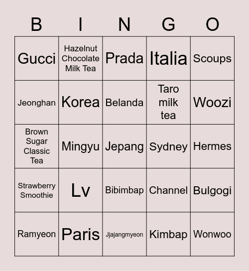 Seoyeon! Bingo Card