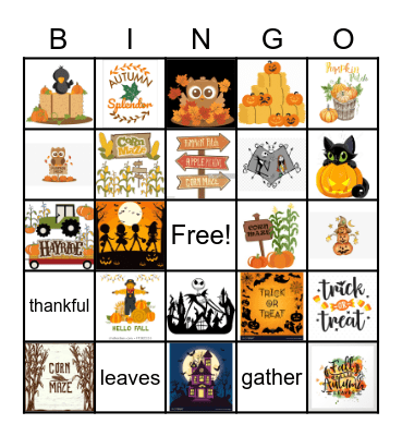 Fall Bingo Card