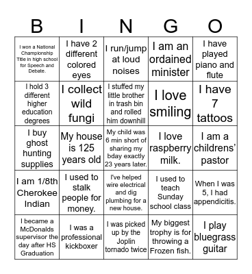 PACT BINGO BLACKOUT Card 2 Bingo Card