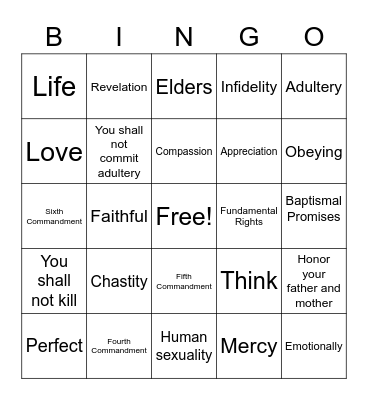 Ch. 5 Review Bingo Card