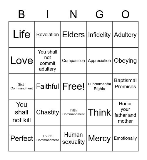 Ch. 5 Review Bingo Card
