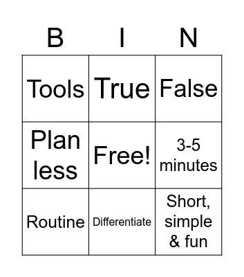 Engage & Interact Bingo Card