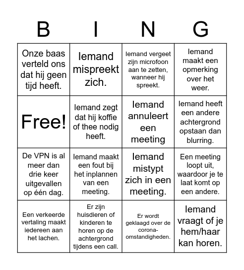 Bingo ABA Bingo Card