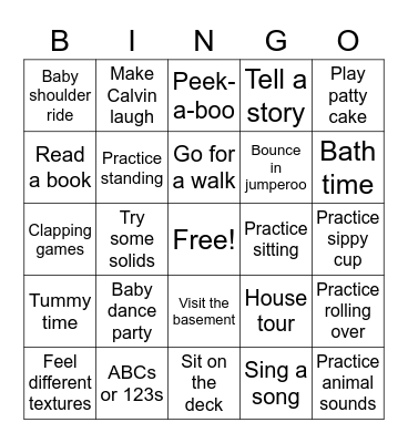 Calvin Bingo Card