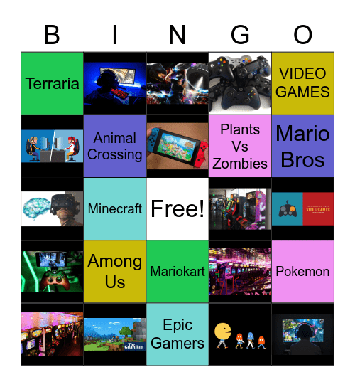 Arcade Bingo Card