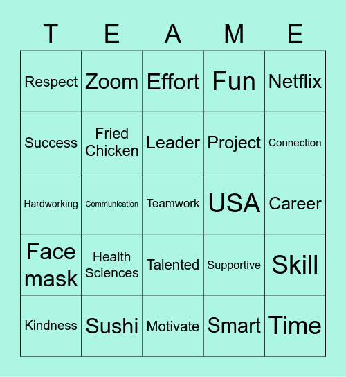 Group Process Bingo Card