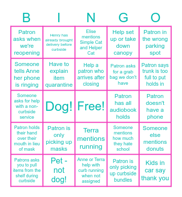MV Bing Bingo Card