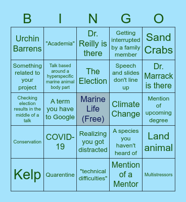 Virtual WSN Conference Bingo Card