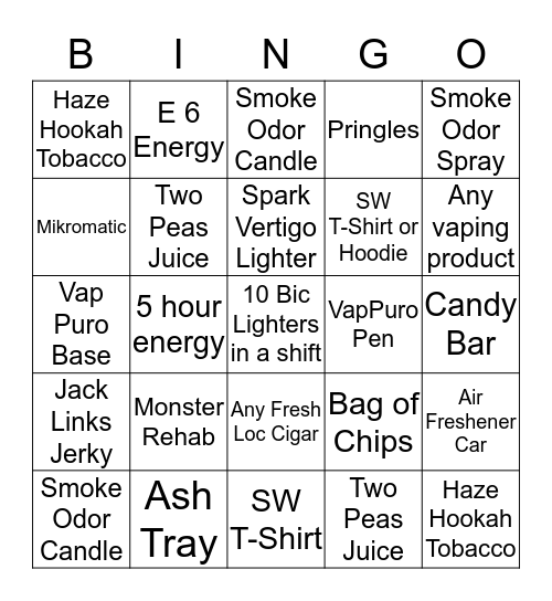 Christmas Party Bingo Card