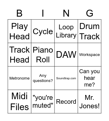Soundtrap Bingo Card