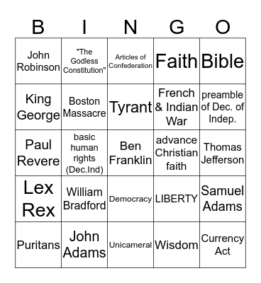 Government Review for 11/15/2012 Bingo Card