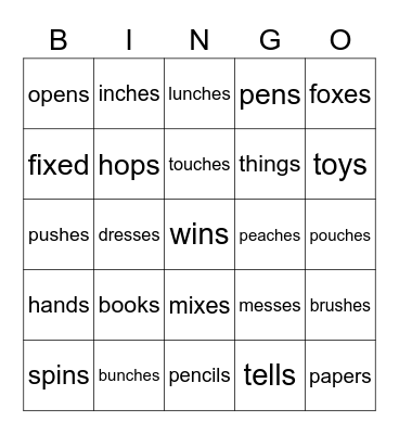 Plural BINGO Card