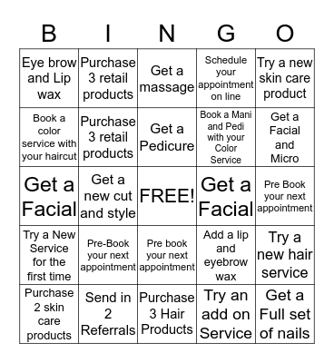 Salon ABC BINGO Card