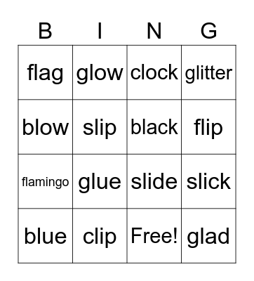 L Blend Bingo Card