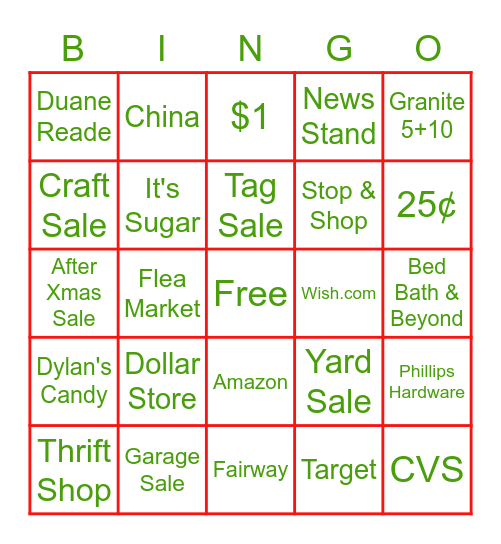 ADVENT CALENDAR Bingo Card
