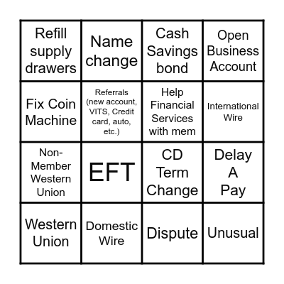 Task Bingo Card