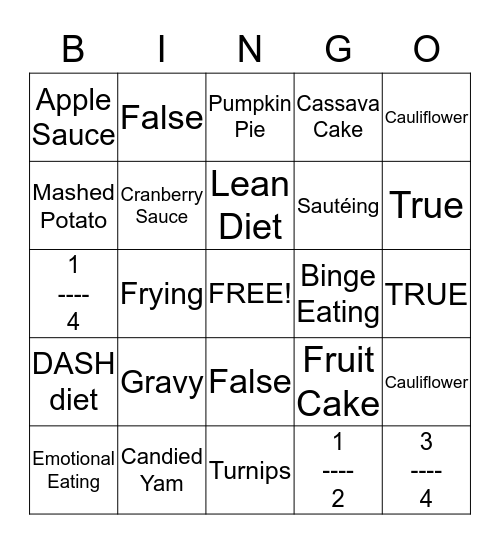 HOLIDAY Bingo Card