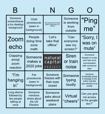 NatCap Olympics Bingo Card