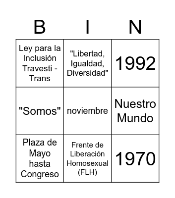 Bingo de Orgullo Bingo Card