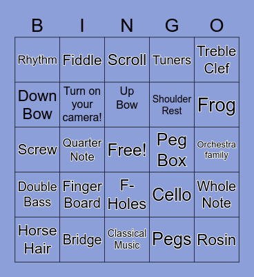 Orchestra Bingo! Bingo Card