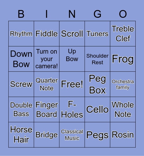 Orchestra Bingo! Bingo Card