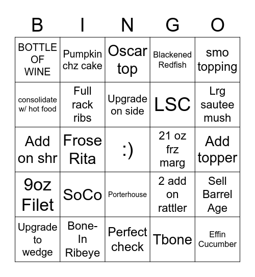 SERVER BINGO Card