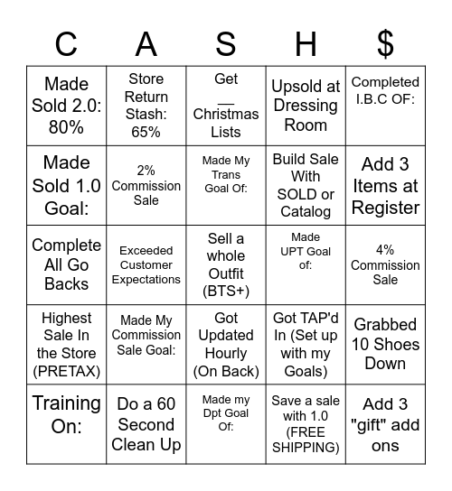 Period 10 Sales TAP BINGO Card