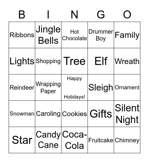 Holiday BINGO Card