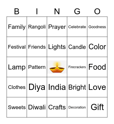 Diwali Bingo Card