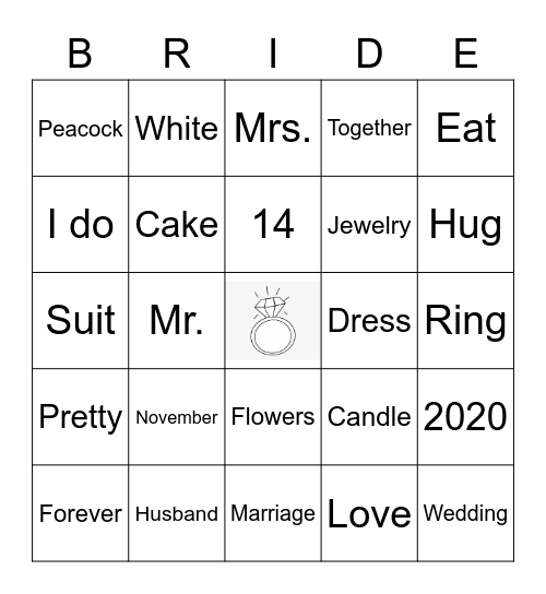 Ms. Marconi is getting MARRIED! Bingo Card