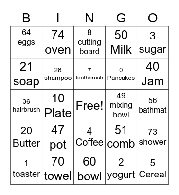 Bingo! Bingo Card