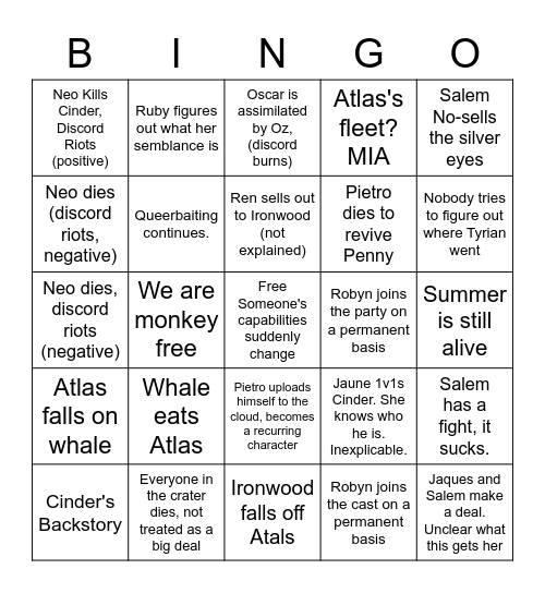 Rwbingo Card