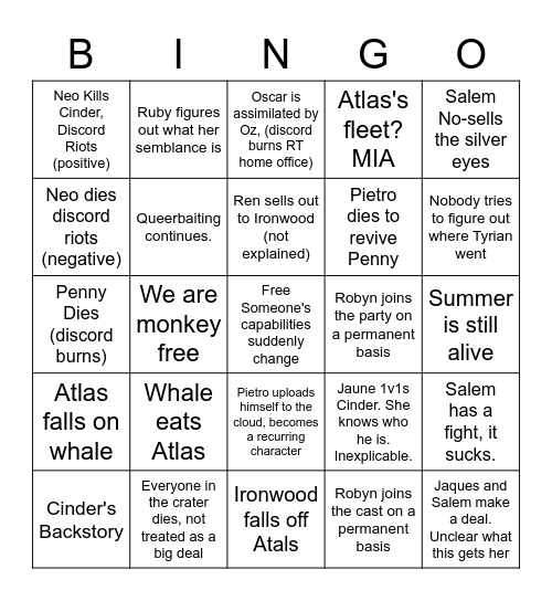 Rwbingo Card